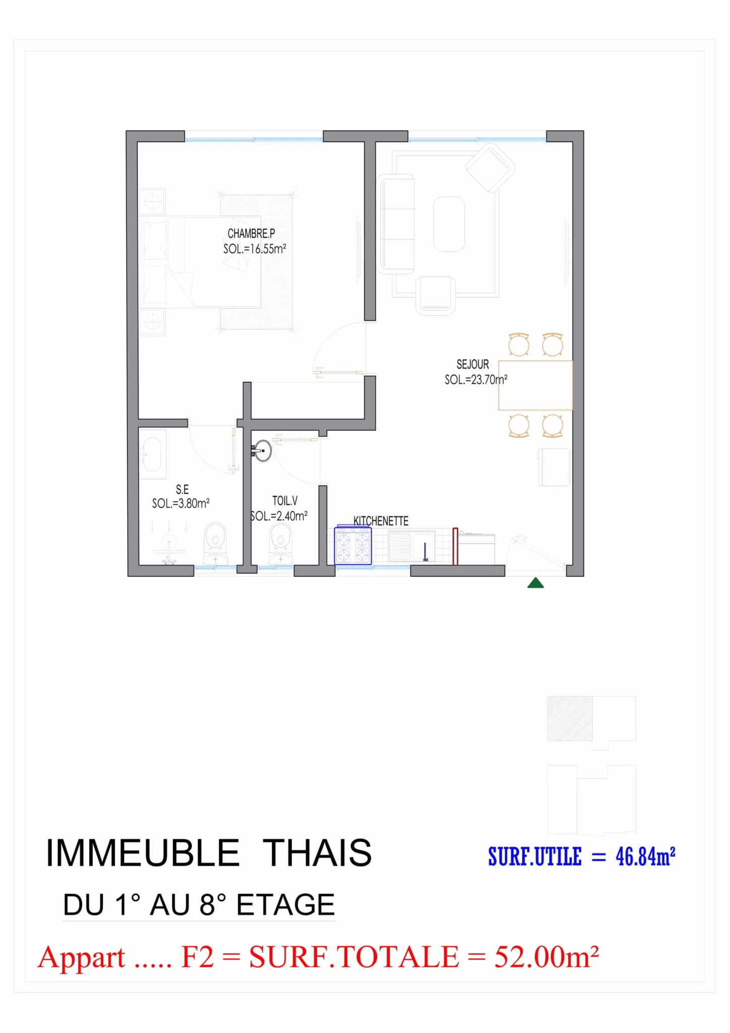 F2 52 m²
