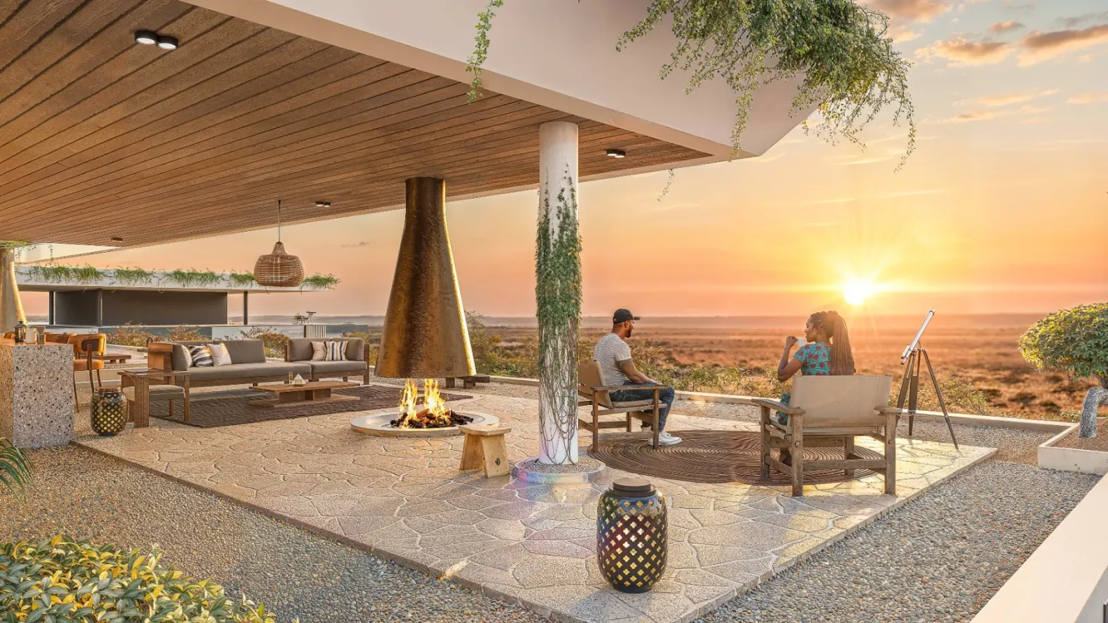 Rooftop terrace with views of Nairobi National Park - Porini Boutique Residency