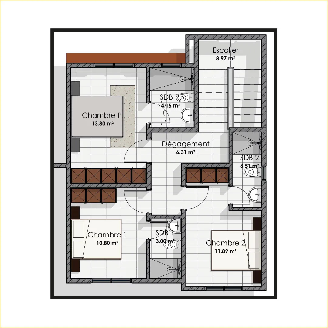 Villa duplex individuelle 4 pièces sur 250 m2 Kotibé
