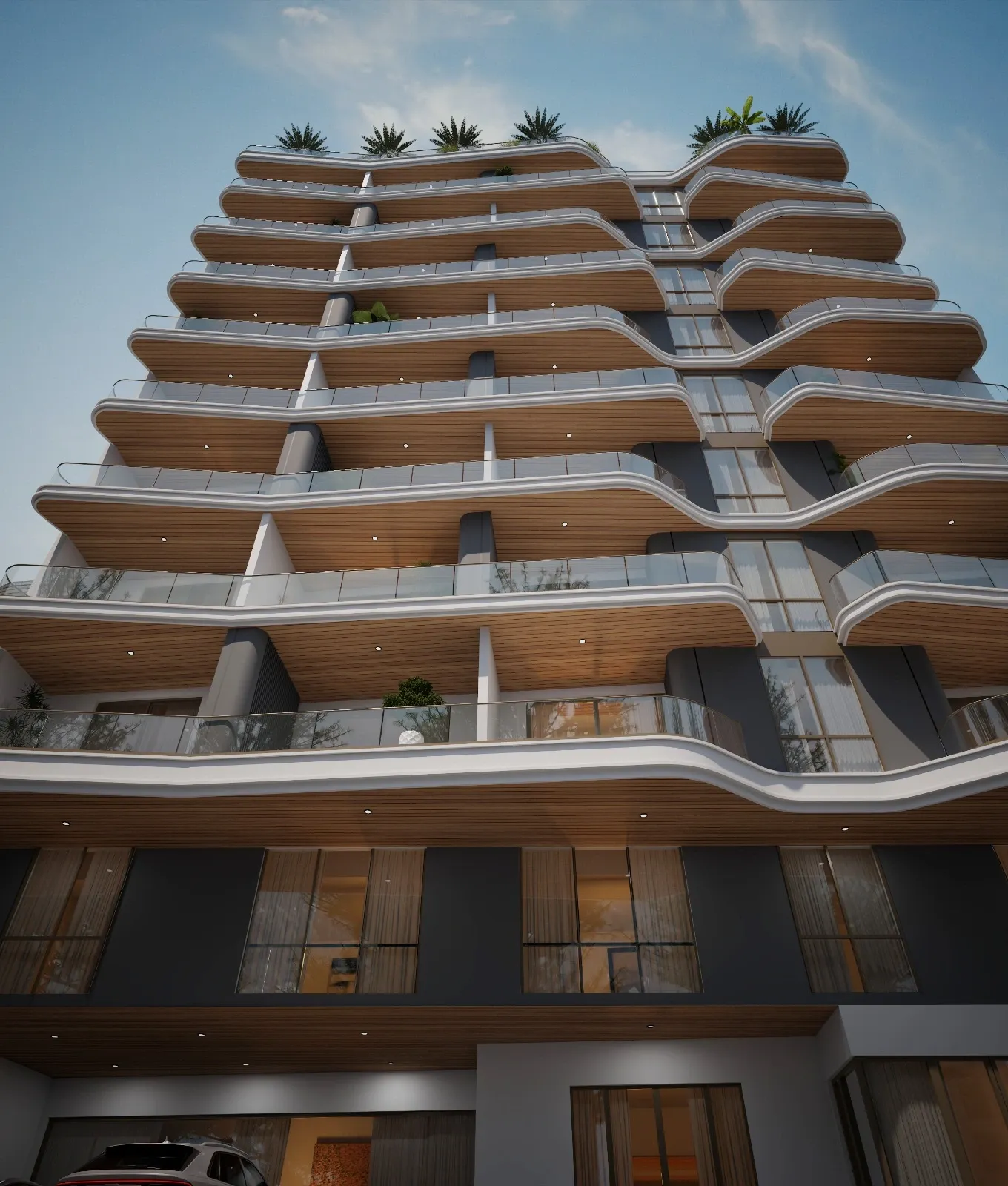 Vue contre plongeante façade SAMIRA