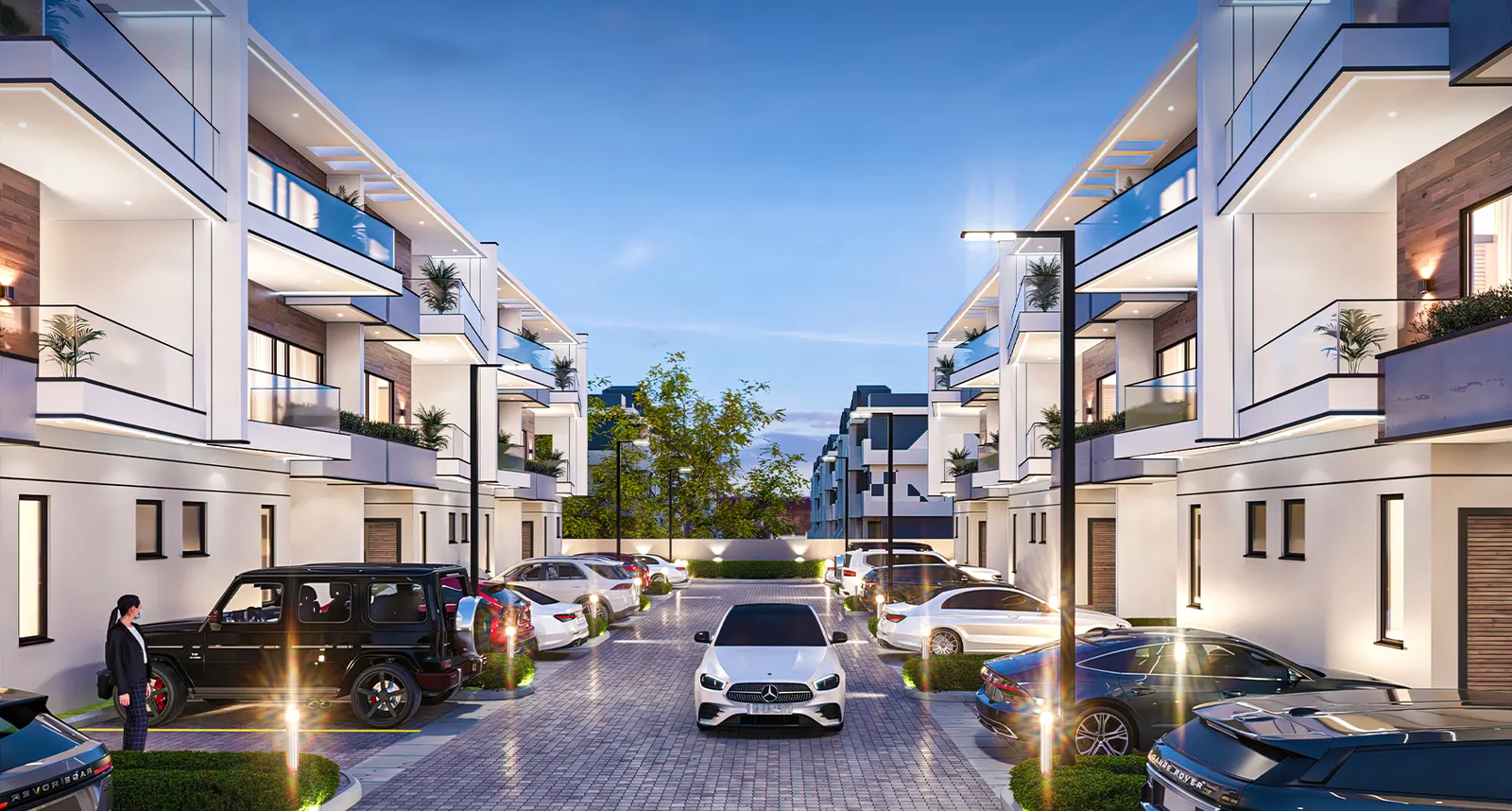 The Rockhampton luxury residences by Grenadines Homes in Katampe, Abuja — hillside exterior view
