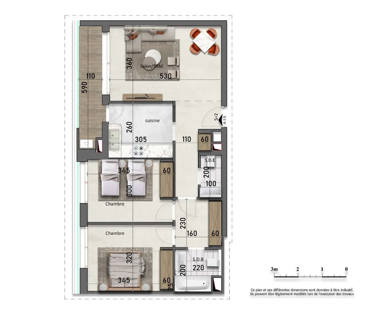 1er étage - Appartement S+2 112.63 m²