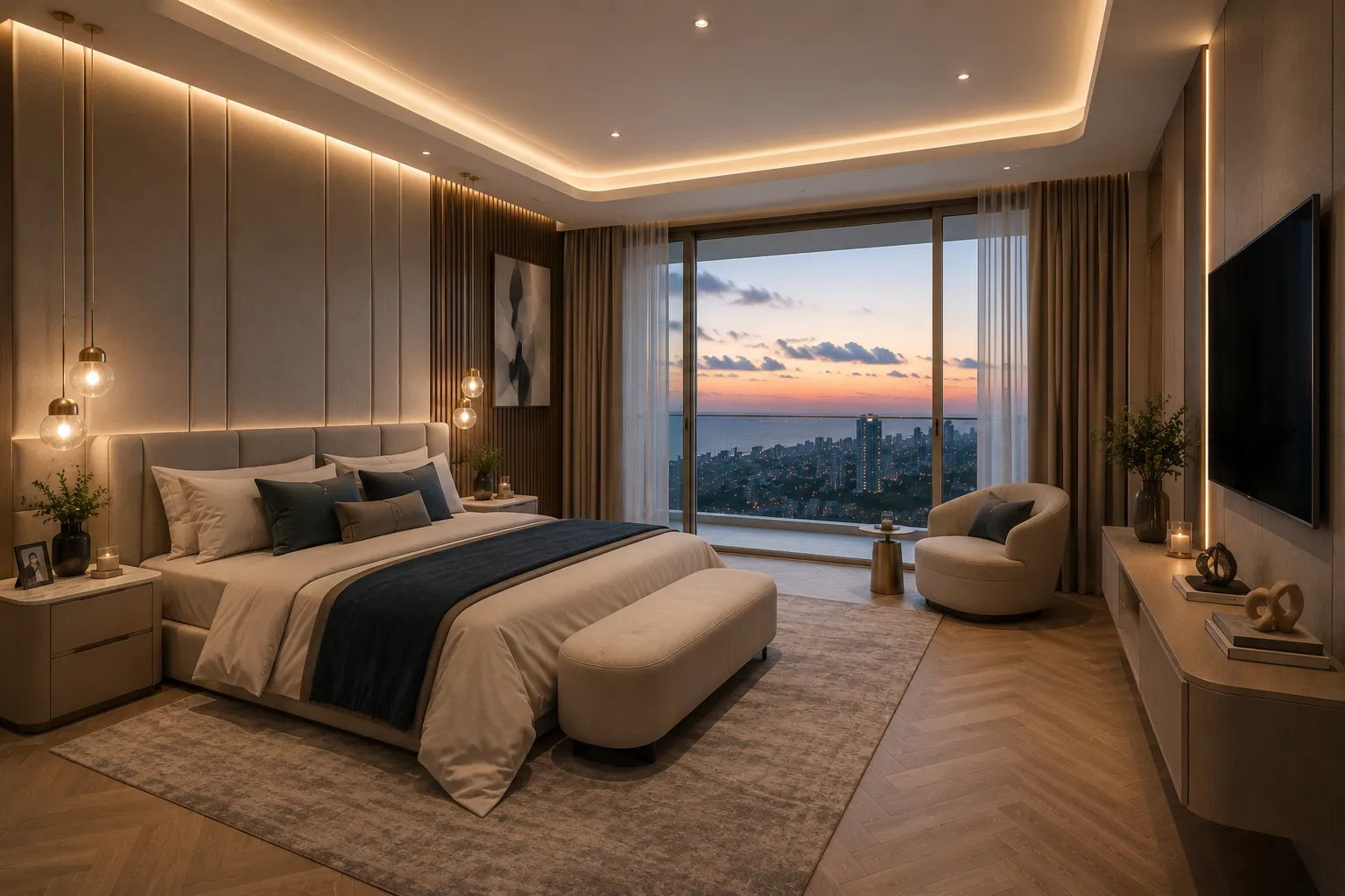 Artistic impression of a bedroom at Grand Sultan Mercury