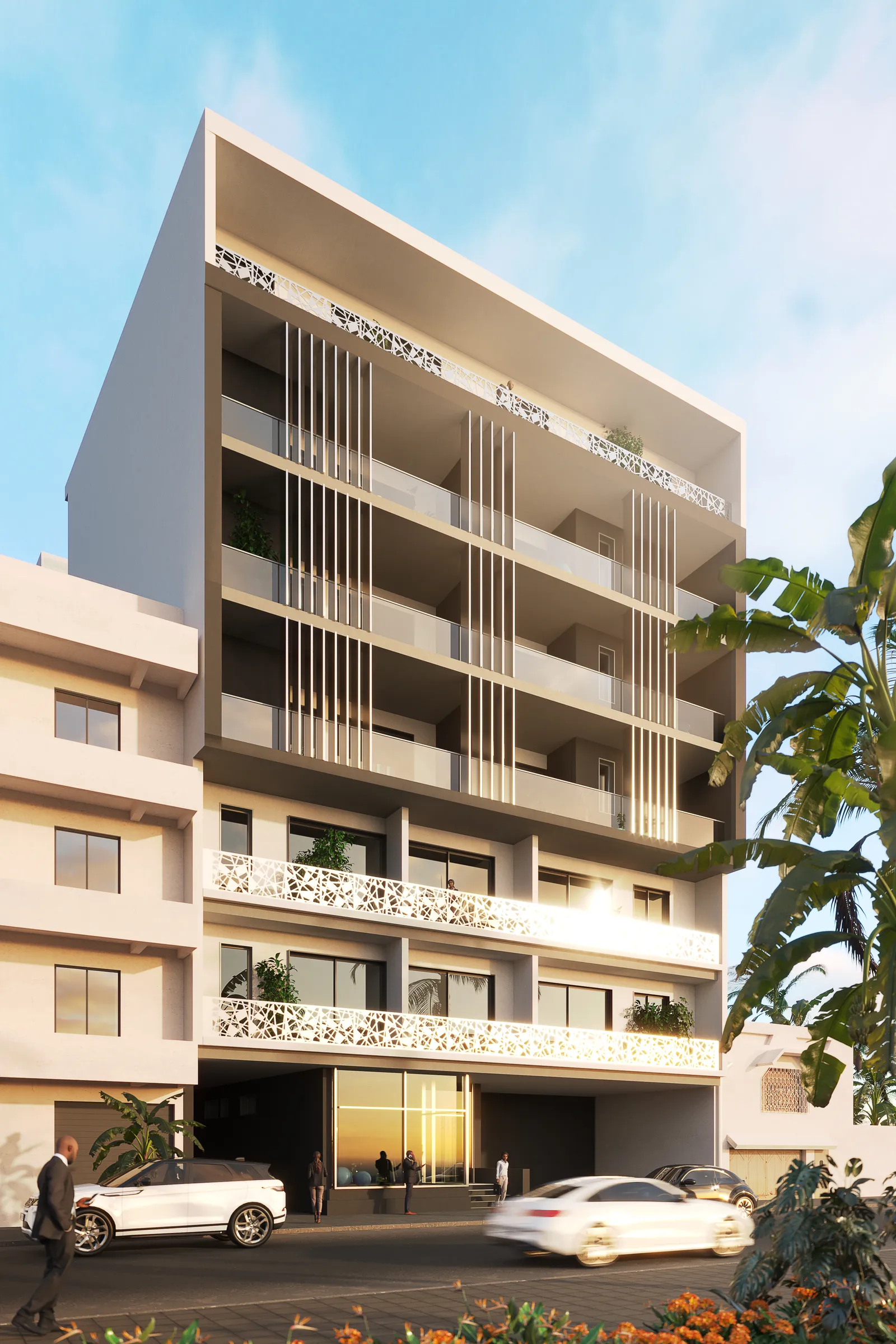 Façade nord de Safiétou avec vue de profil de l