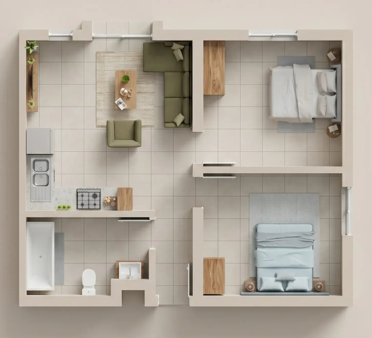 Madison Square_Typical 2Bed1Bath