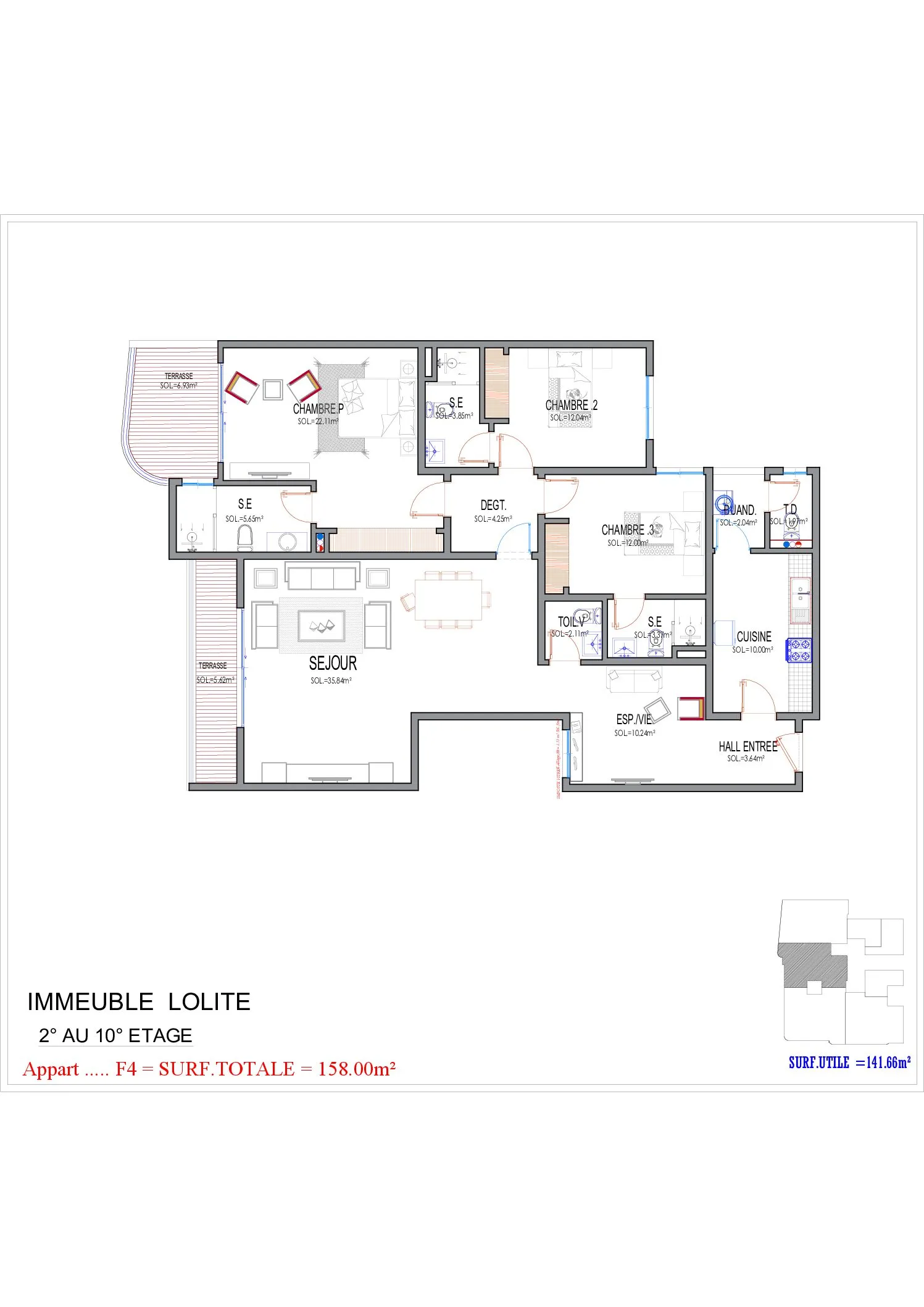 Type F4 158 m²