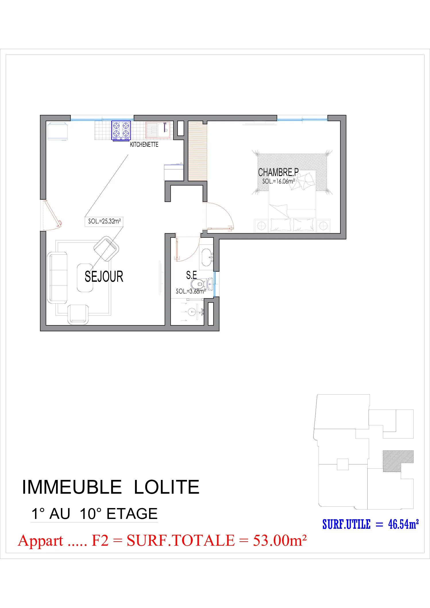 Type F2 53 m²