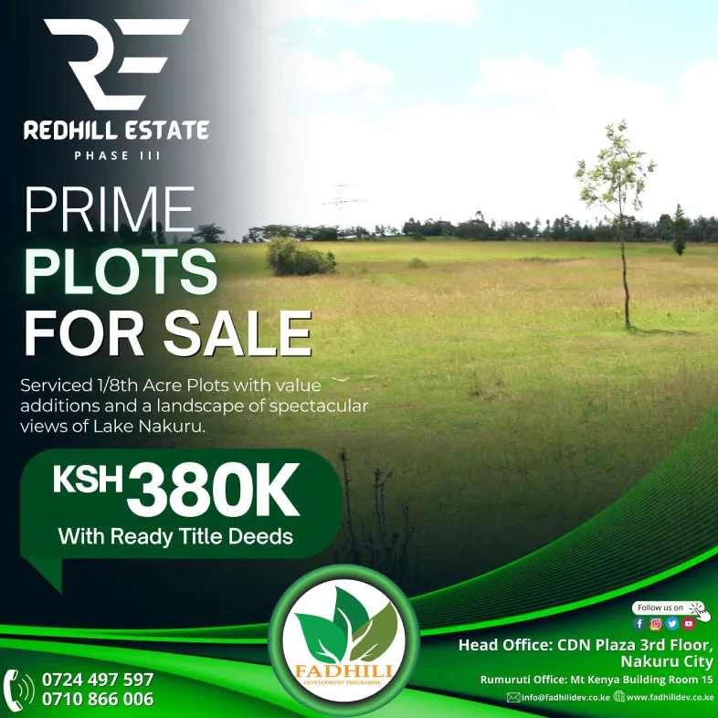 Redhill Estate Phase Three – Prime 1/8th Acre Plots in Nakuru — Nakuru
