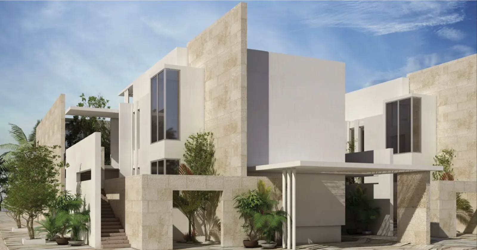 Seashell - Modern Villa with Natural Stone and Lush Landscaping