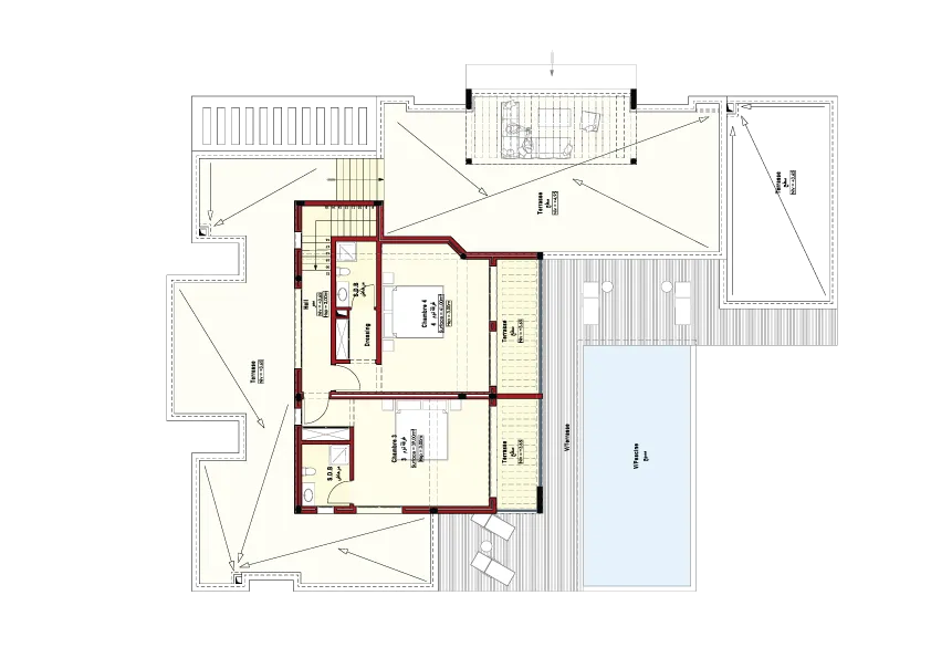 Plan GF luxury villas C with swimming pool for sale in Marrakech