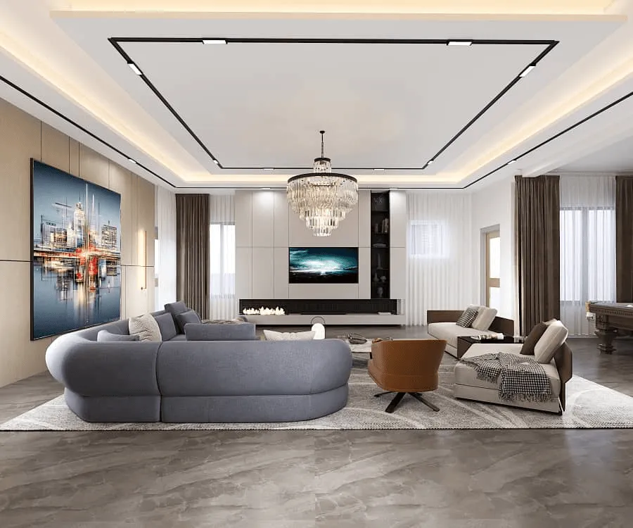 Living room visualisation at Dion's Court, Ikoyi, Lagos