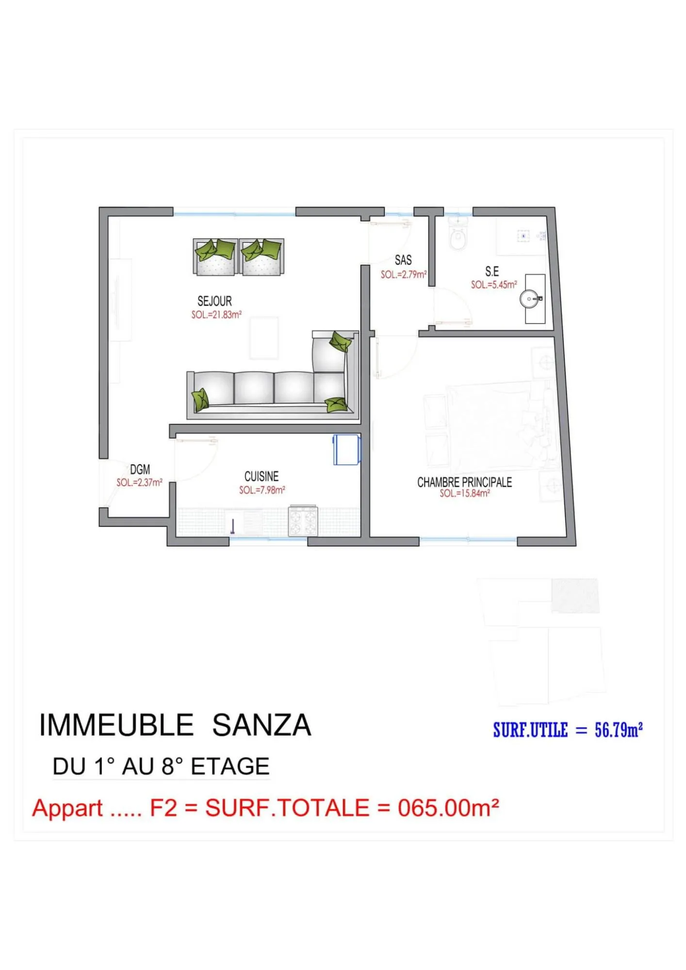 Type F2 65 m²