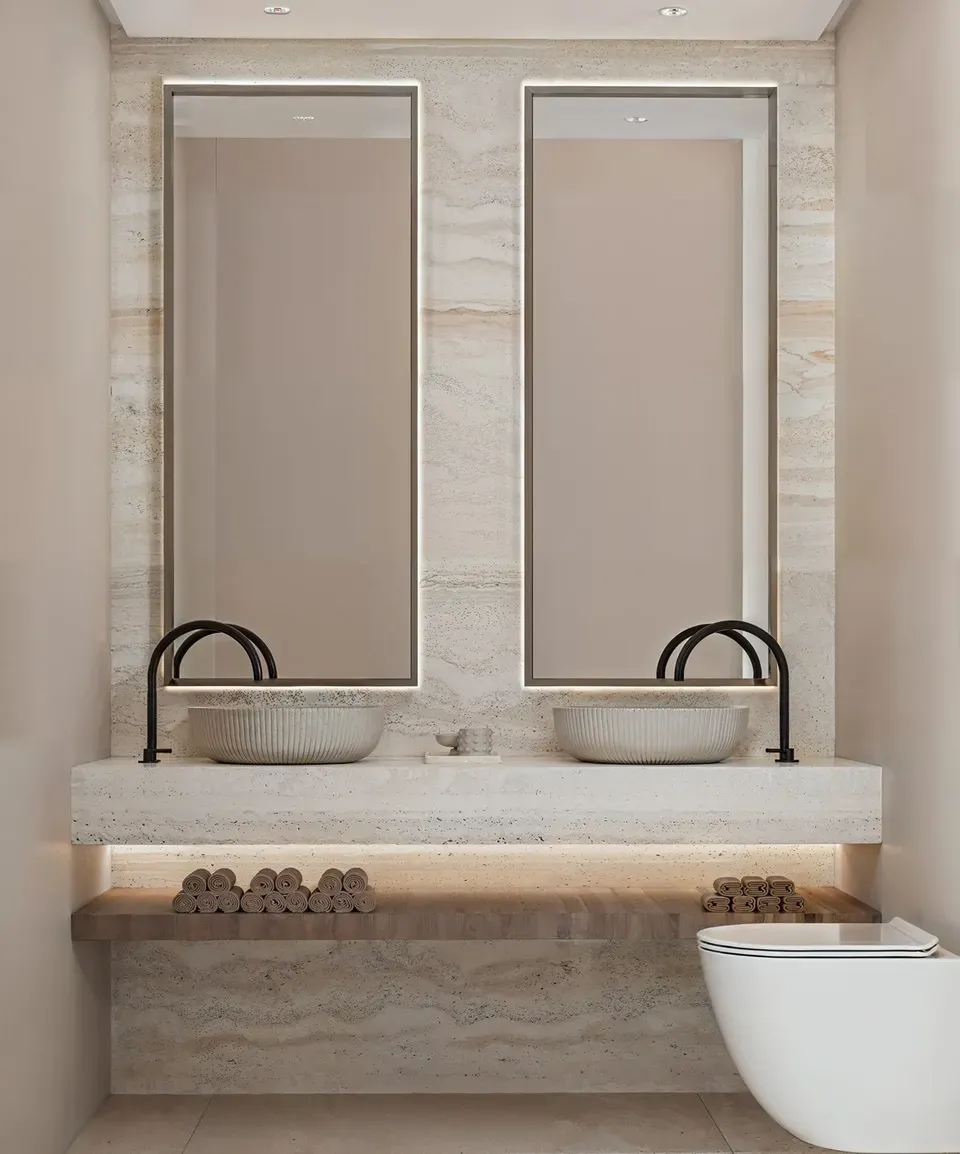 Intérieur villa de luxe AIA Villas Marrakech - Salon moderne et lumineux avec finitions haut de gamme