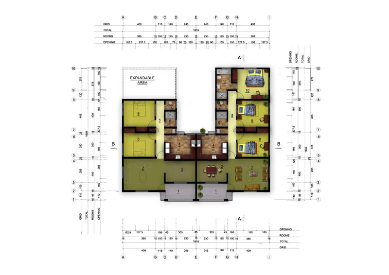 semidetached house plan