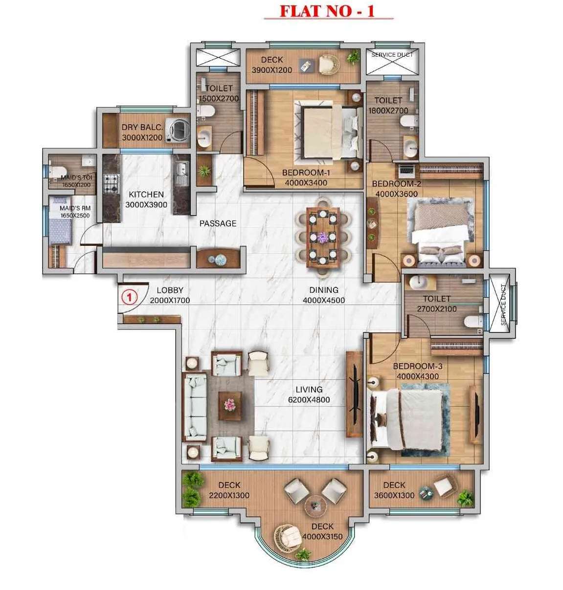 3 Bedroom Apartments for sale