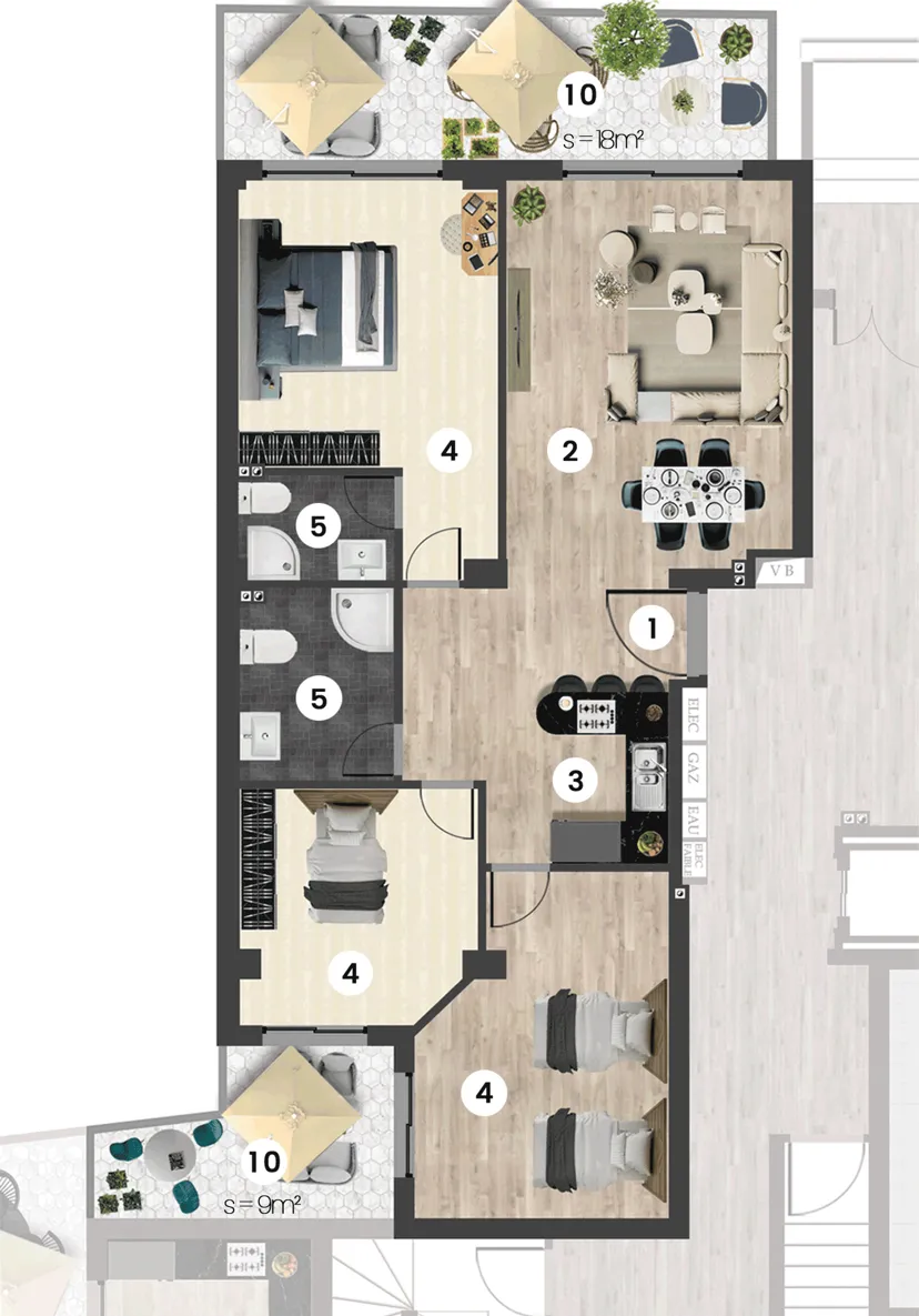 Bensiam F4 1 116.28m² plan
