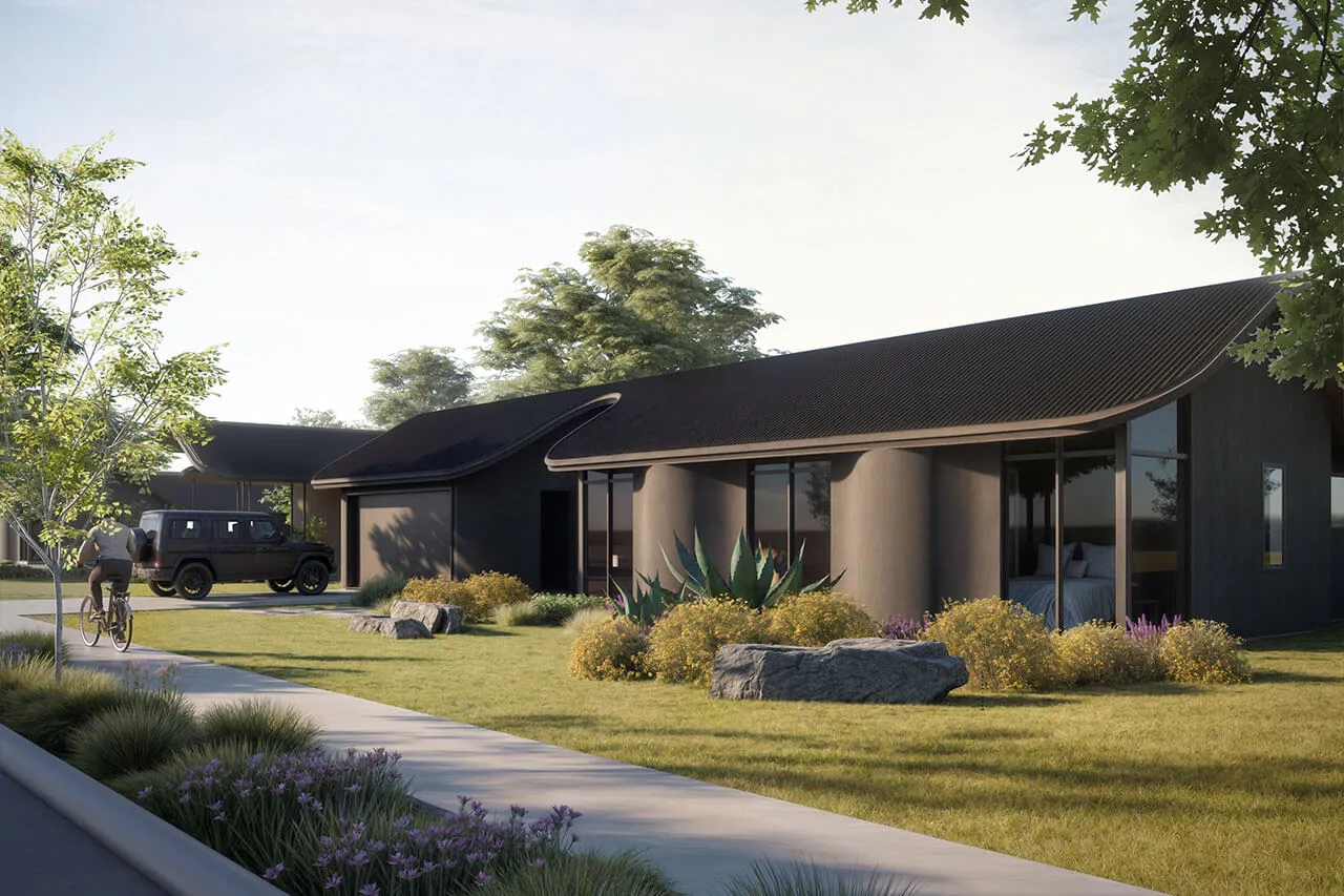 Contemporary Citra home featuring sleek design, lush garden, and outdoor relaxation space.
