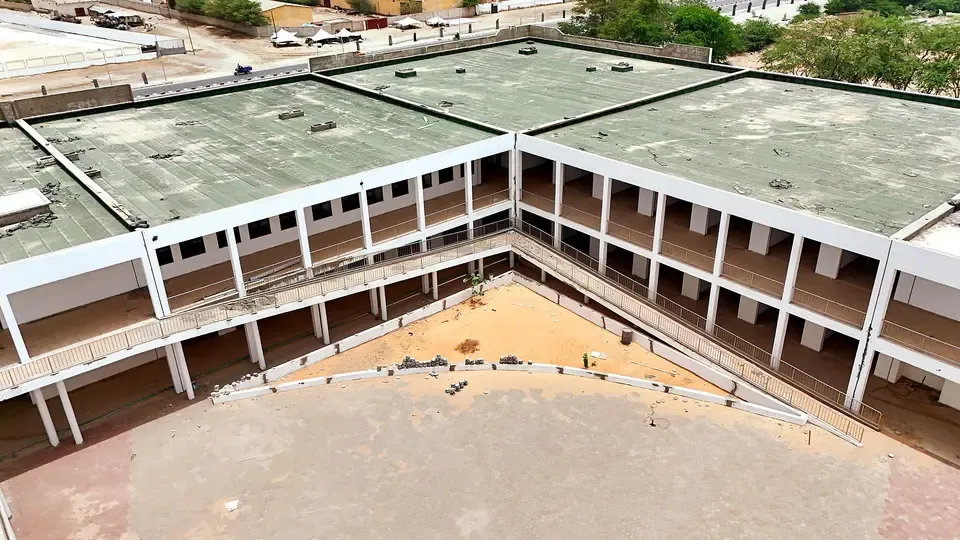 Aerial view of the shopping galleries of the Arafat complex