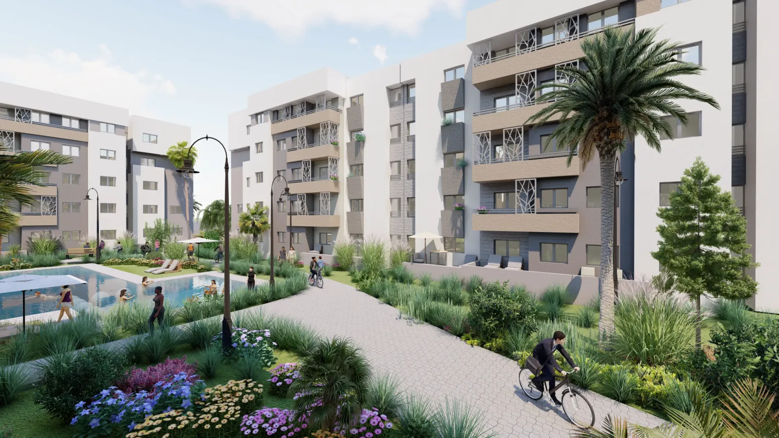 Vue perspective Les Résidences des Zaërs Coralia – Rabat