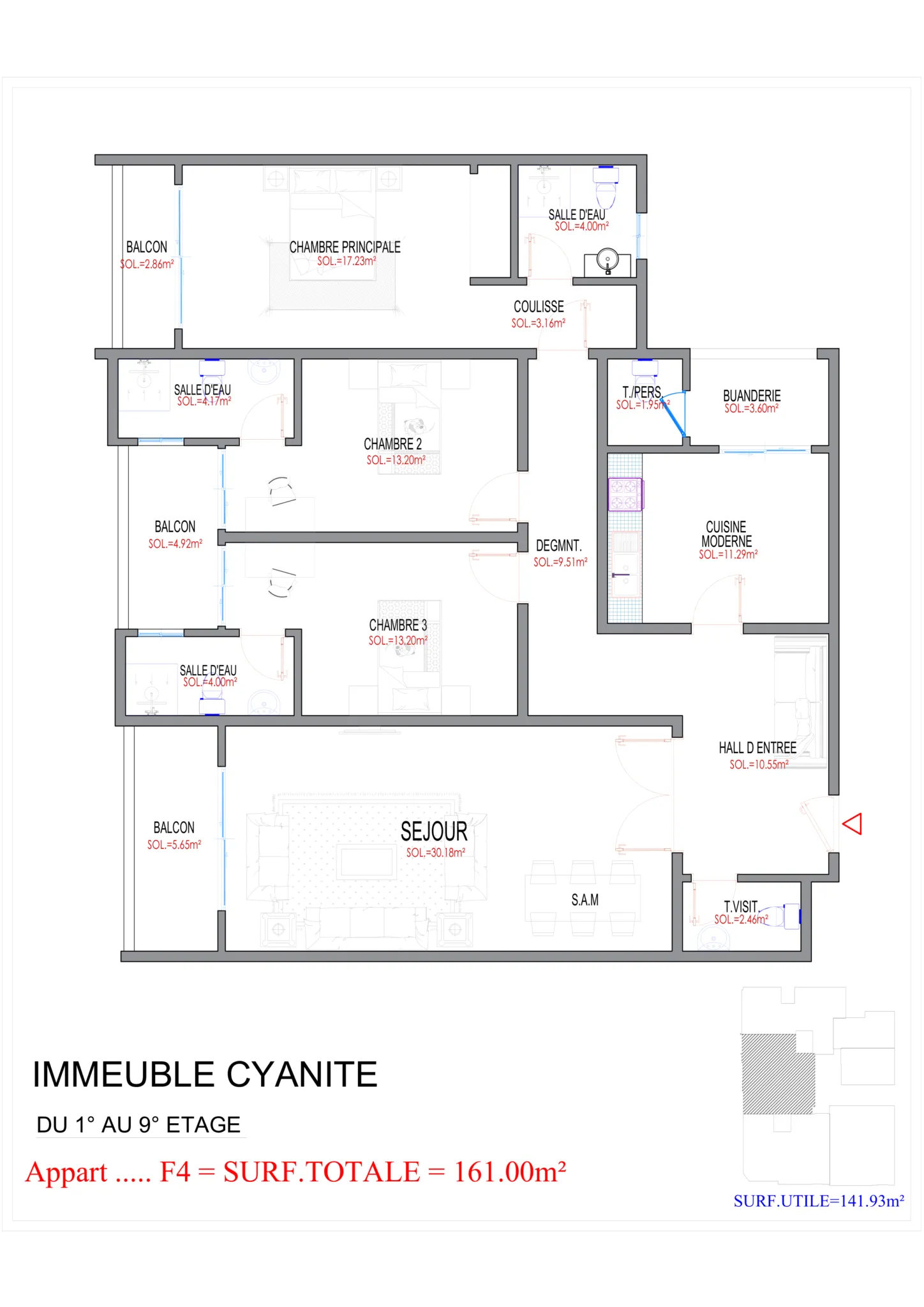 Type F4 161 m²