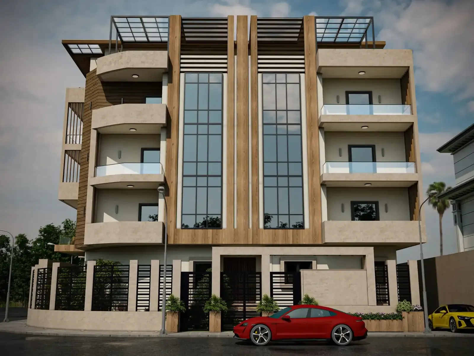 A-260 — New Cairo — Side facade with terraces