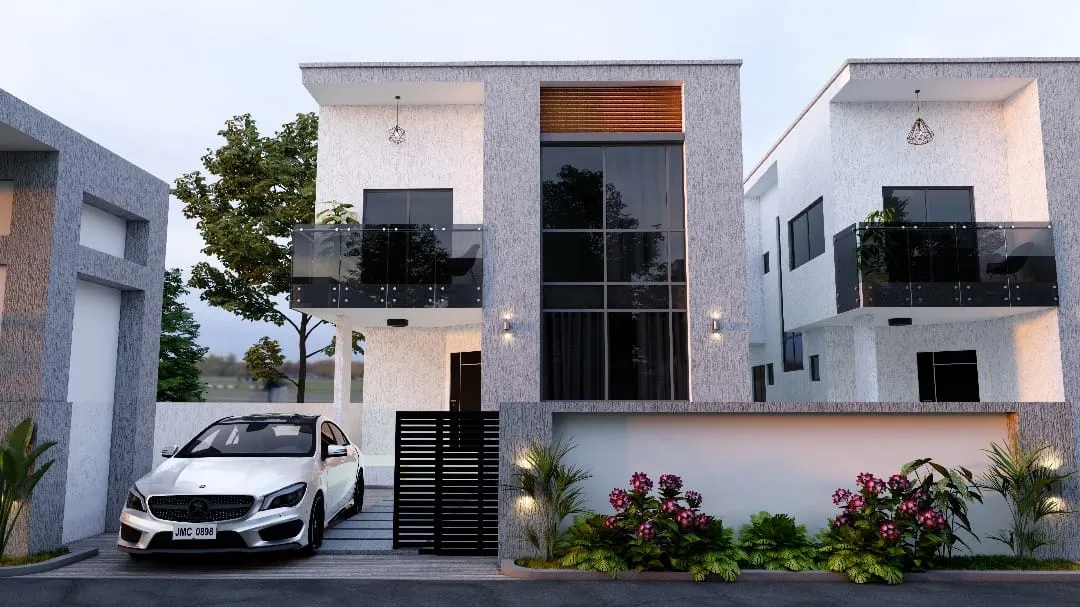 Front facade of an Anowaa Gardens detached townhouse