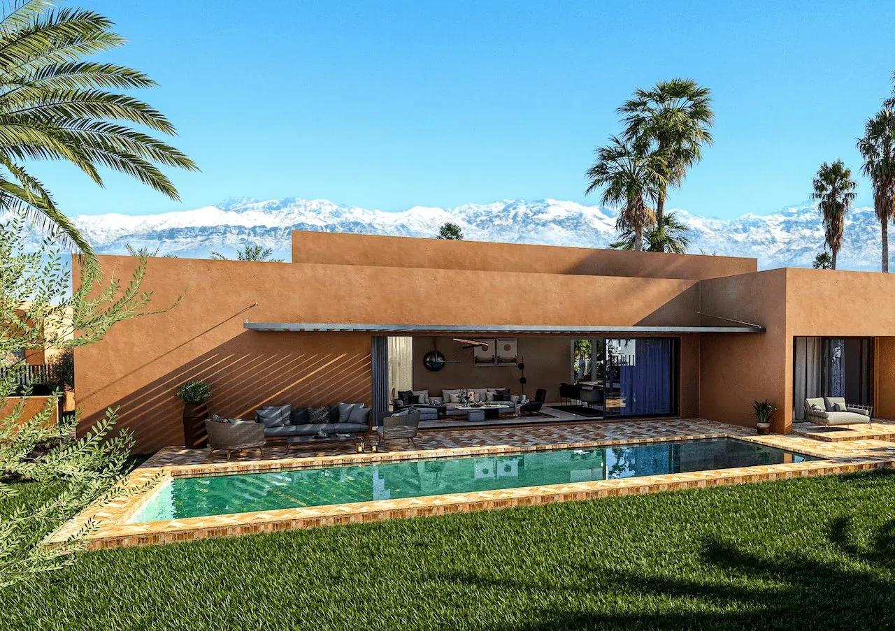 Projet neuf de villas sur plan route Ourika Marrakech 2026