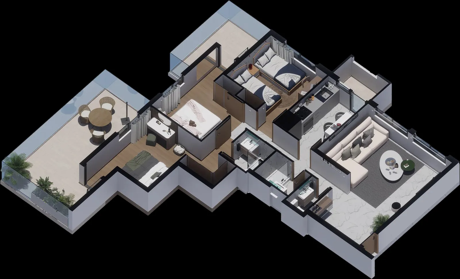 Appartement Type B — Plan axonométrie