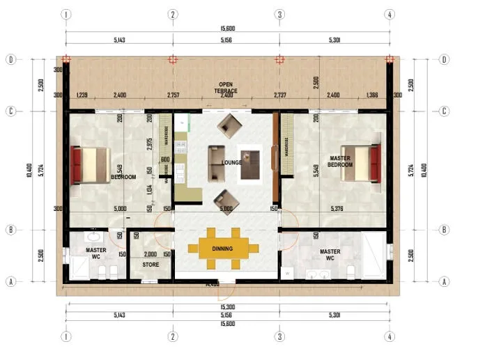 villa 1 floor plan