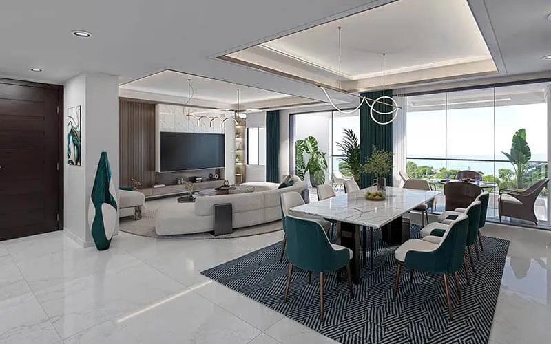 Dining area at The Opal luxury real estate in Mombasa