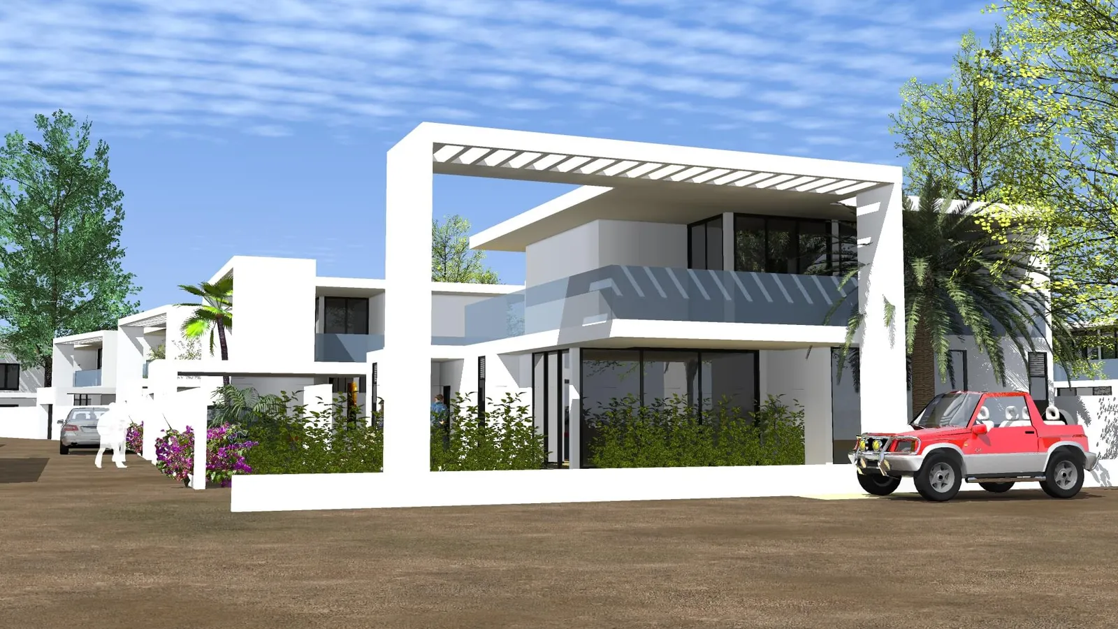 Façade le la villa moderne de Saly de Linea Concept au Sénégal