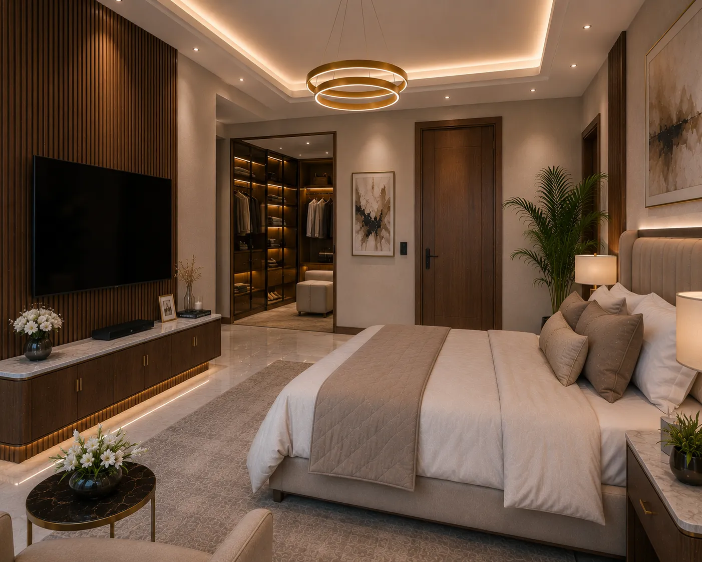 Artistic impression of the Grand Sultan Neptune master bedroom