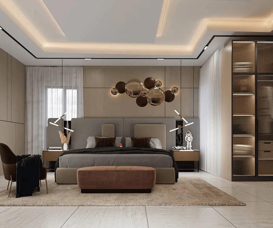 Principal bedroom visualisation at Dion's Court, Ikoyi, Lagos