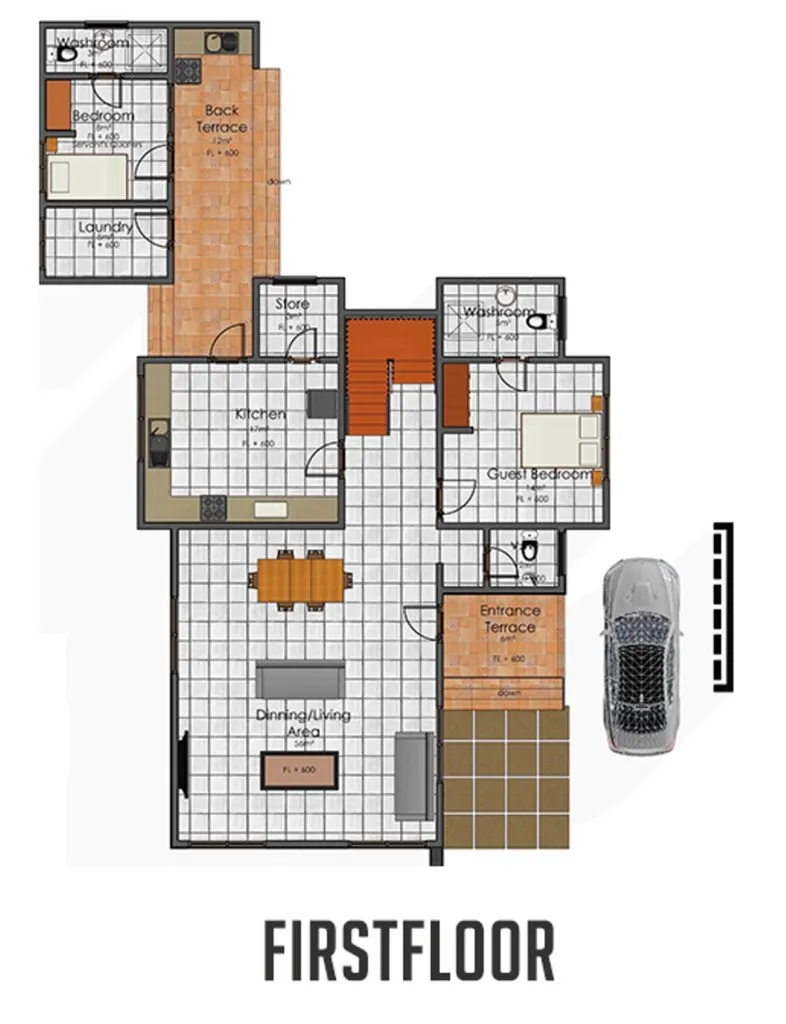 Naa Borley 4 bedroom house first floor plan