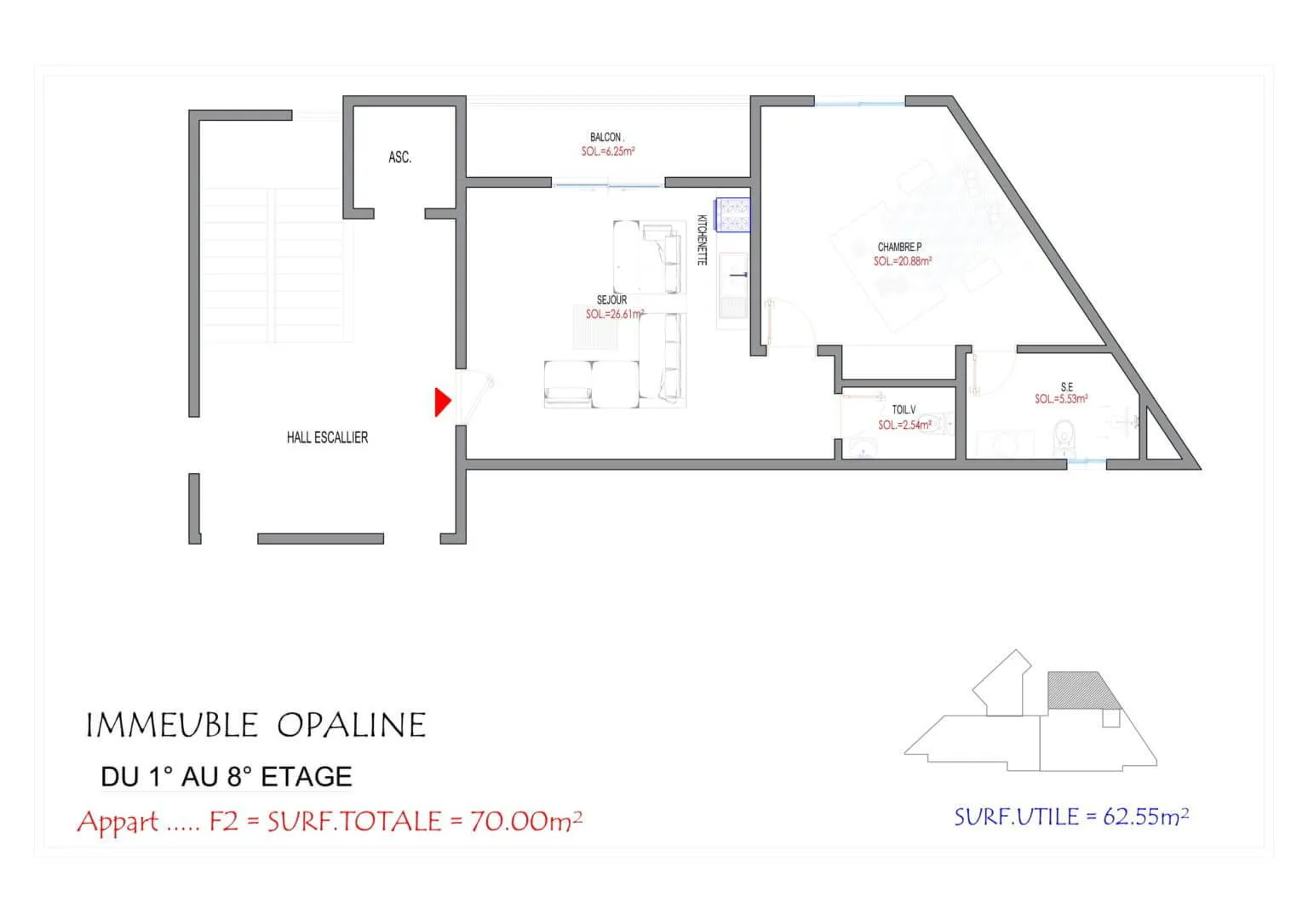 Type F2 70 m²