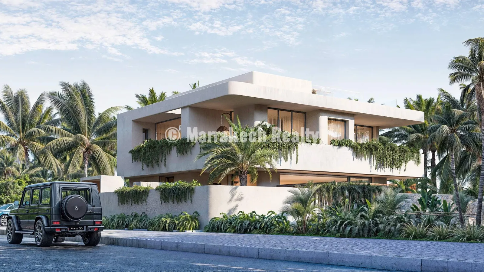 Villas Haut Standing Jumelées et Isolées avec Lagon d’Exception Route d’Amizmiz à 8 Min du Morocco Mall