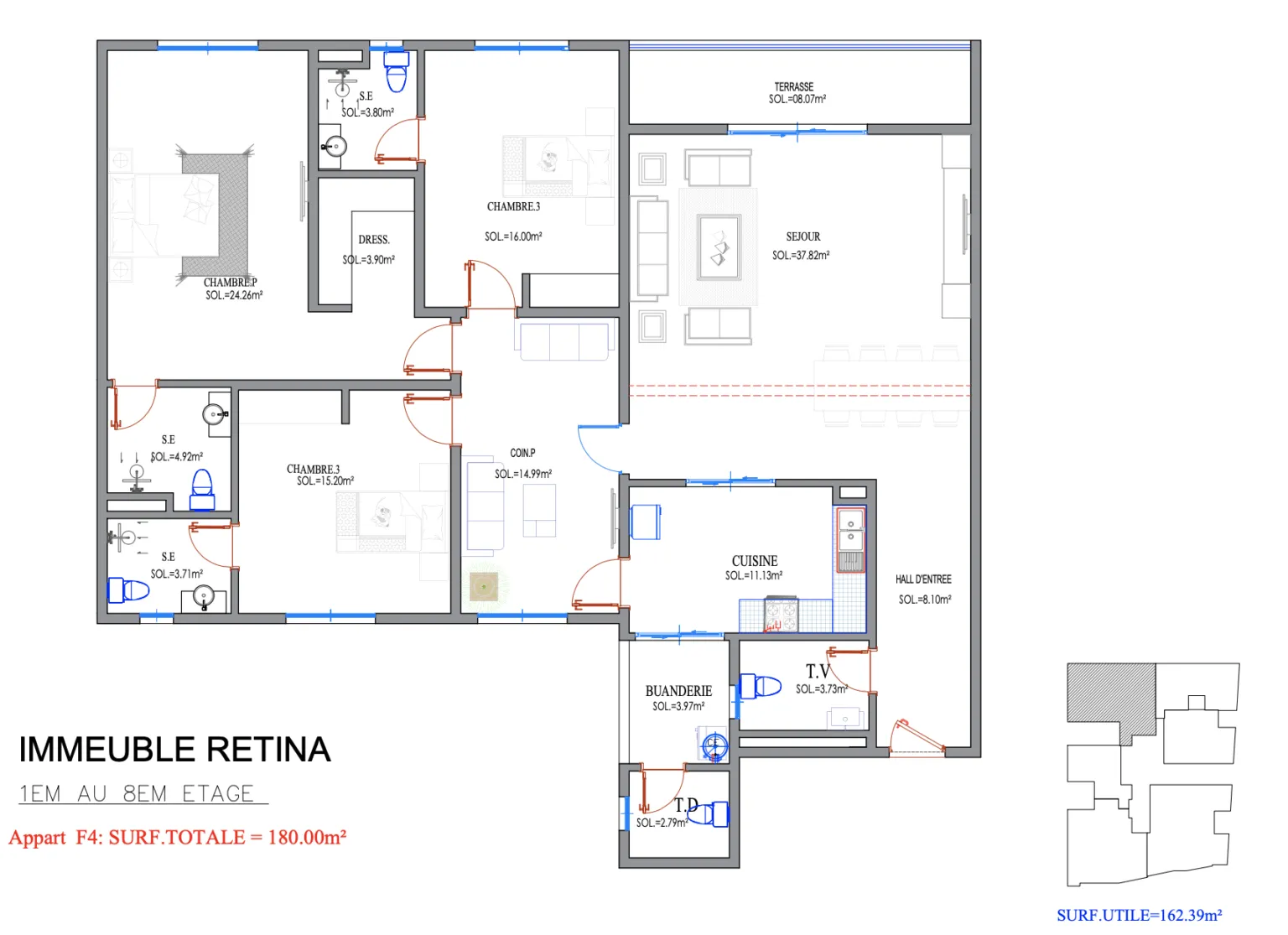 Type F4 180 m²