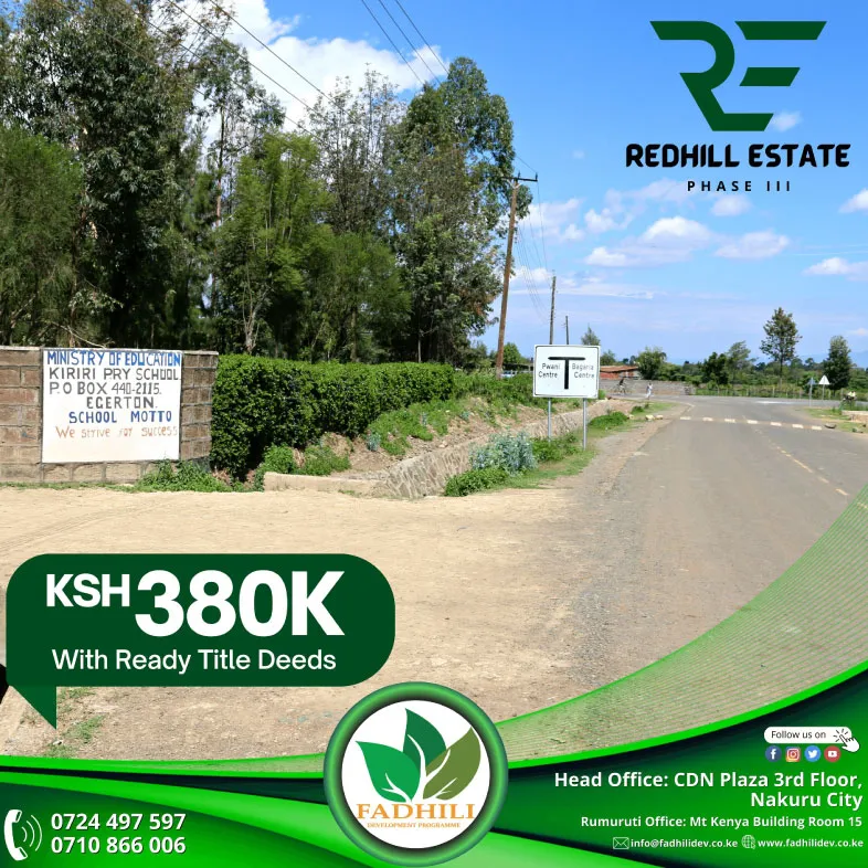 Redhill Estate Phase Three – Prime 1/8th Acre Plots in Nakuru — Nakuru