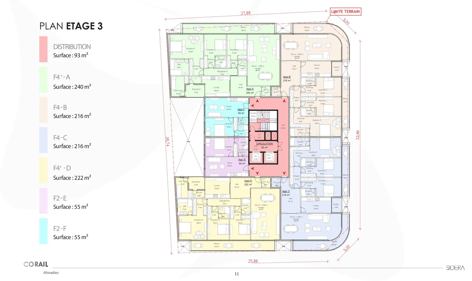 Plan d'ensemble étage 3