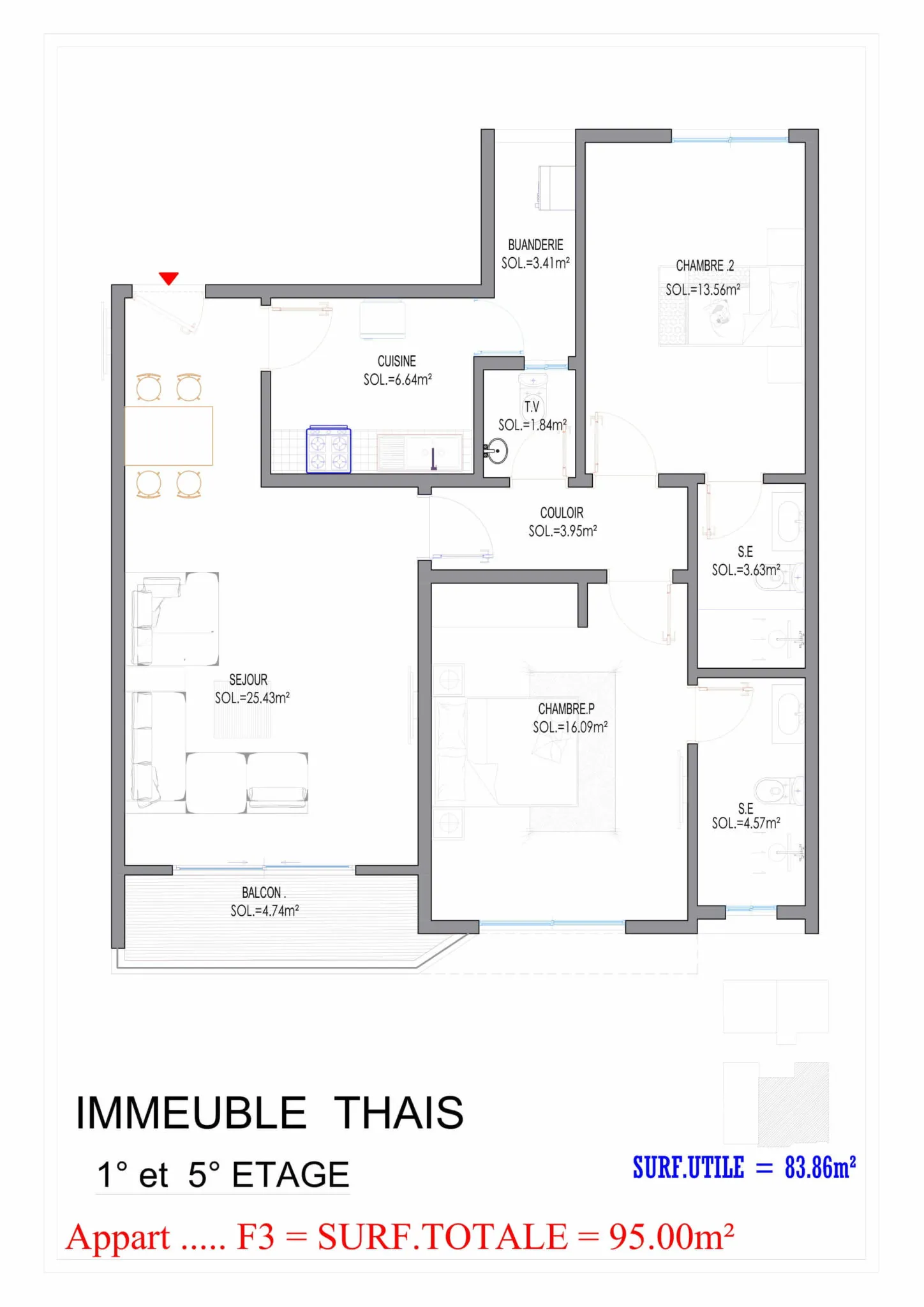 F3 95 m²