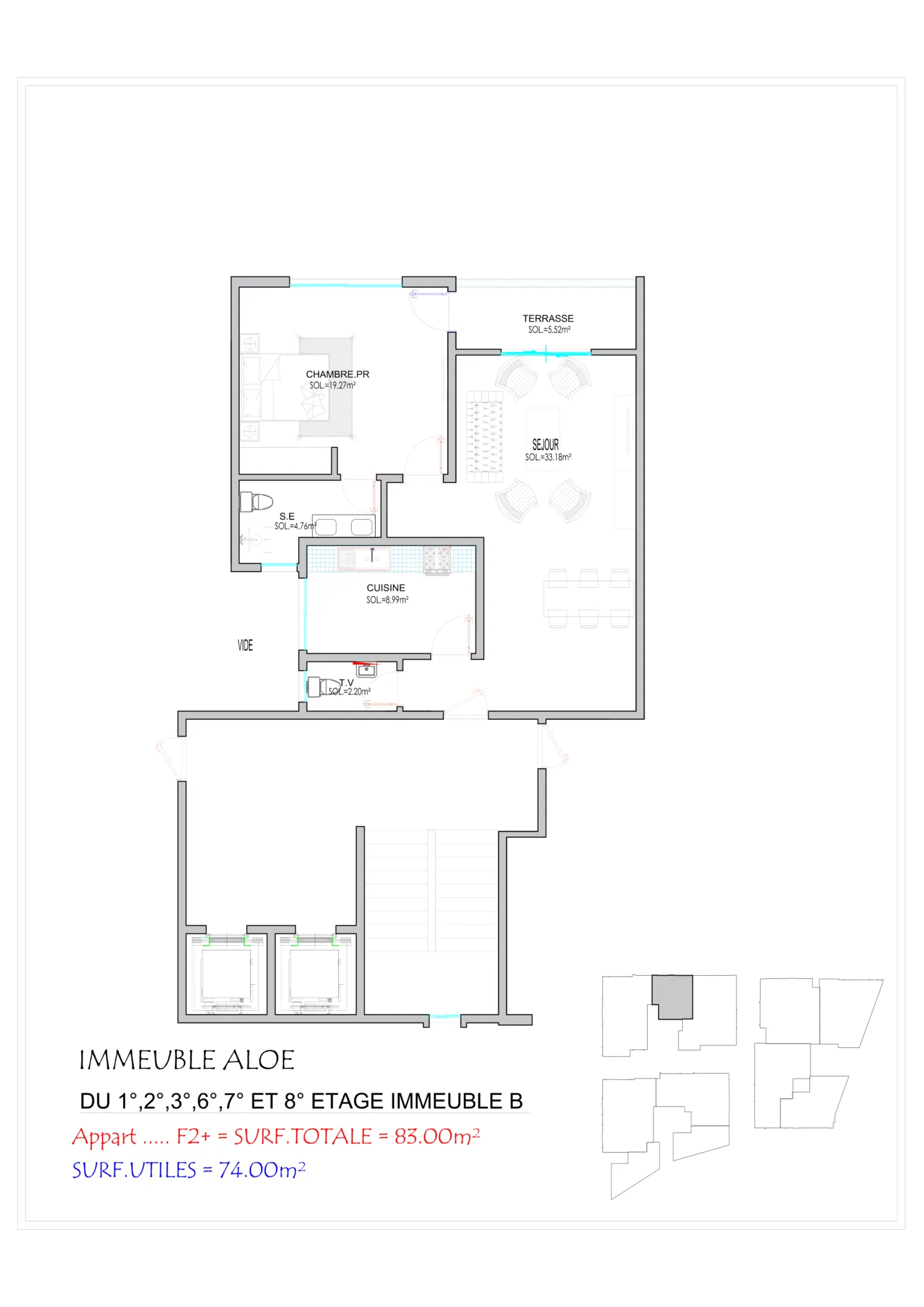 Type F2 83 m²