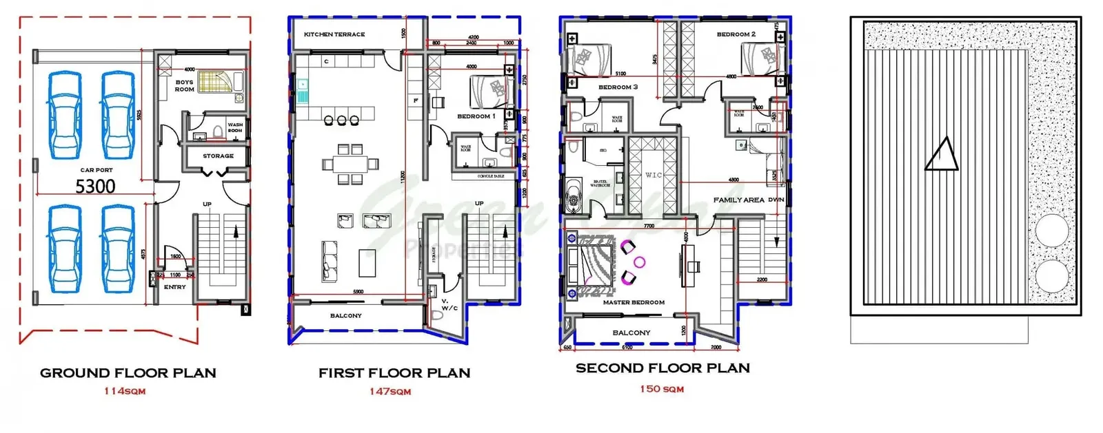 Three-Storey Residence floor plan 1
