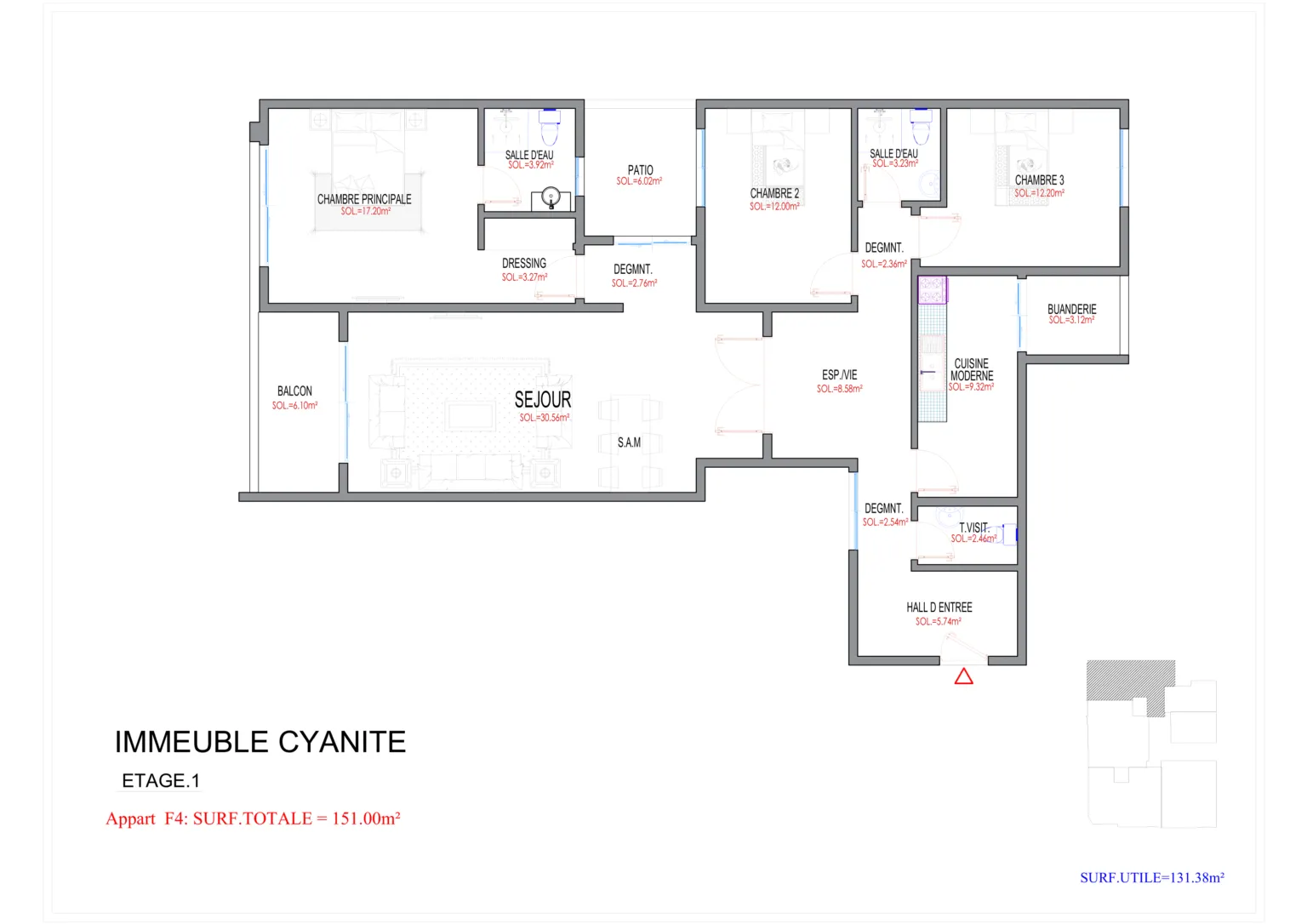 Type F4 151 m²