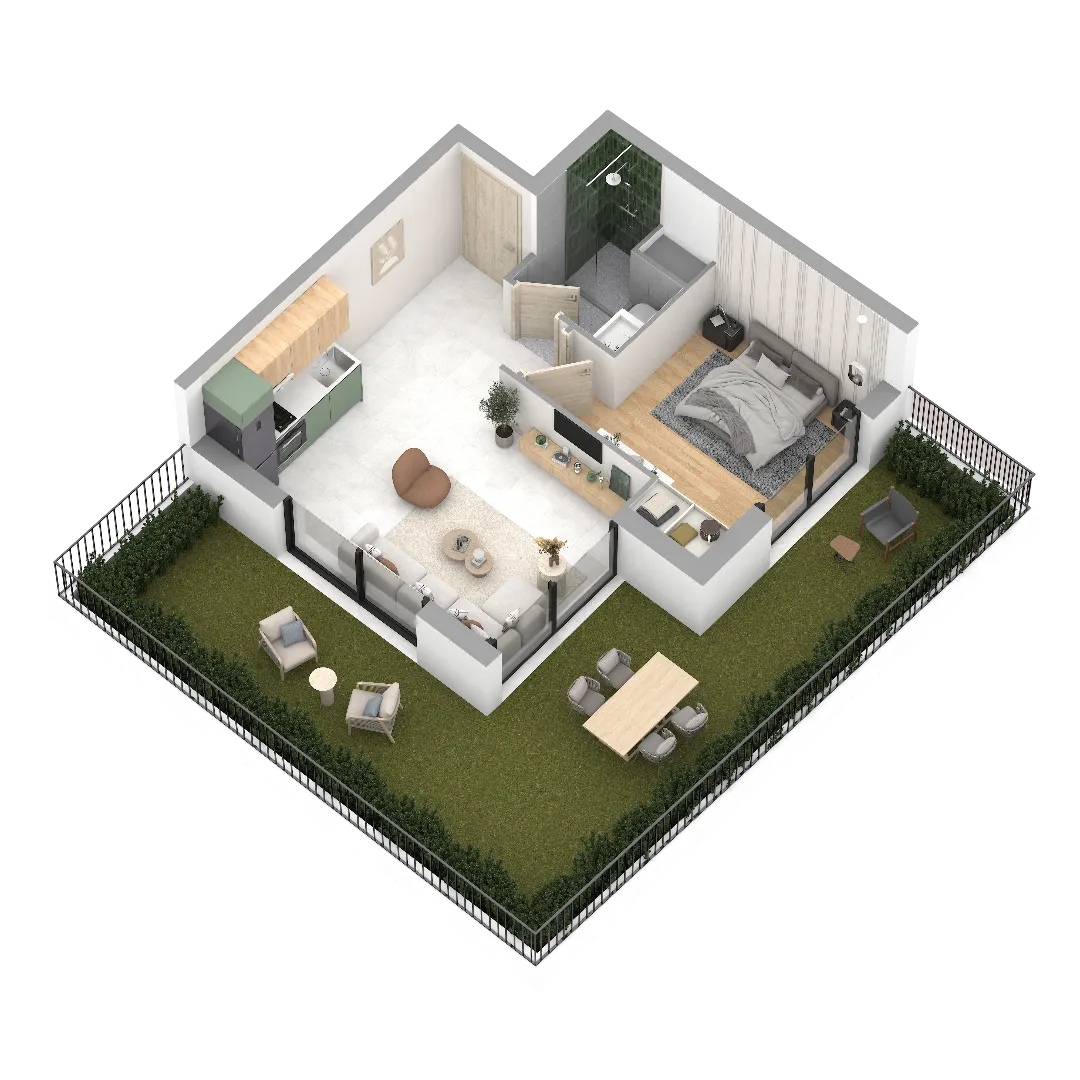 1 Chambre et Salon / Plan 2