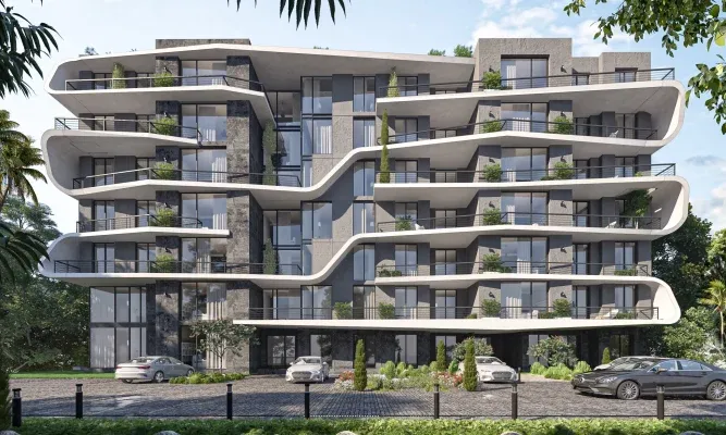 Architectural facade visual for Belva Compound Sheikh Zayed