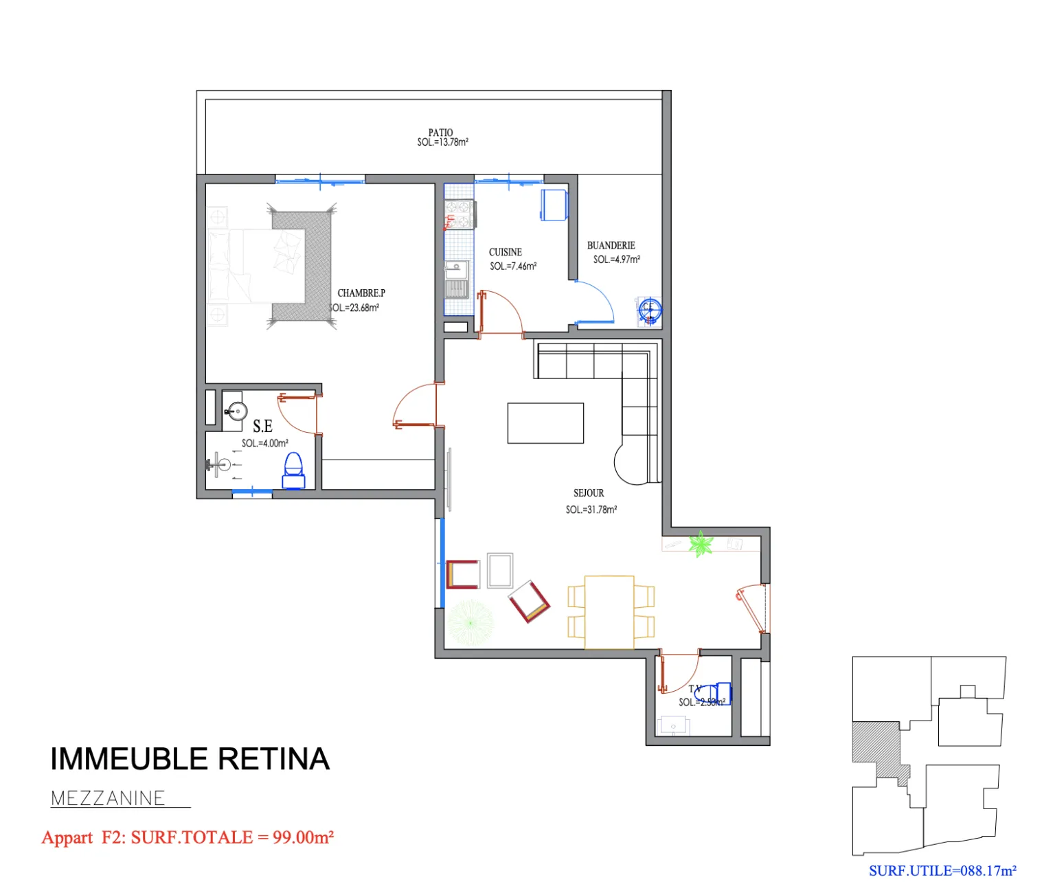Type F2 99 m²