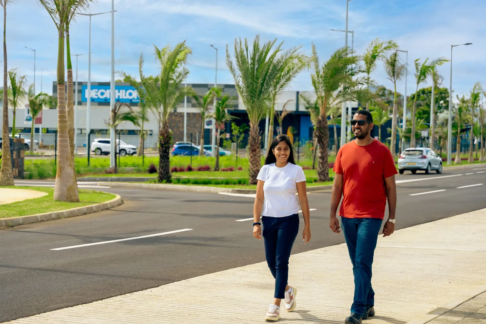 couple-walking-business-district
