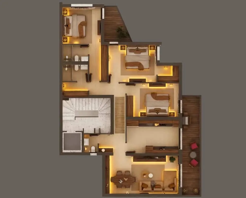 Appartement F4 avec terrasse et balcon et suite parentale à vendre à Dely Brahim